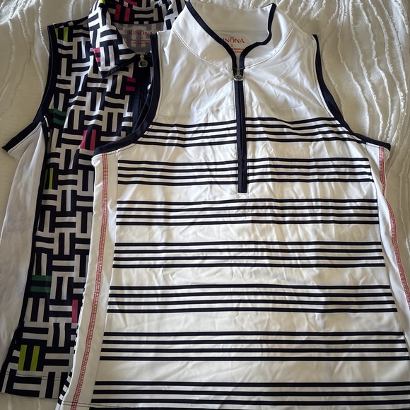 Kinona Tops - Kinona Golf Sleeveless 1/4 Zip Shirt Woman's Small NWOT Lot Of 2
